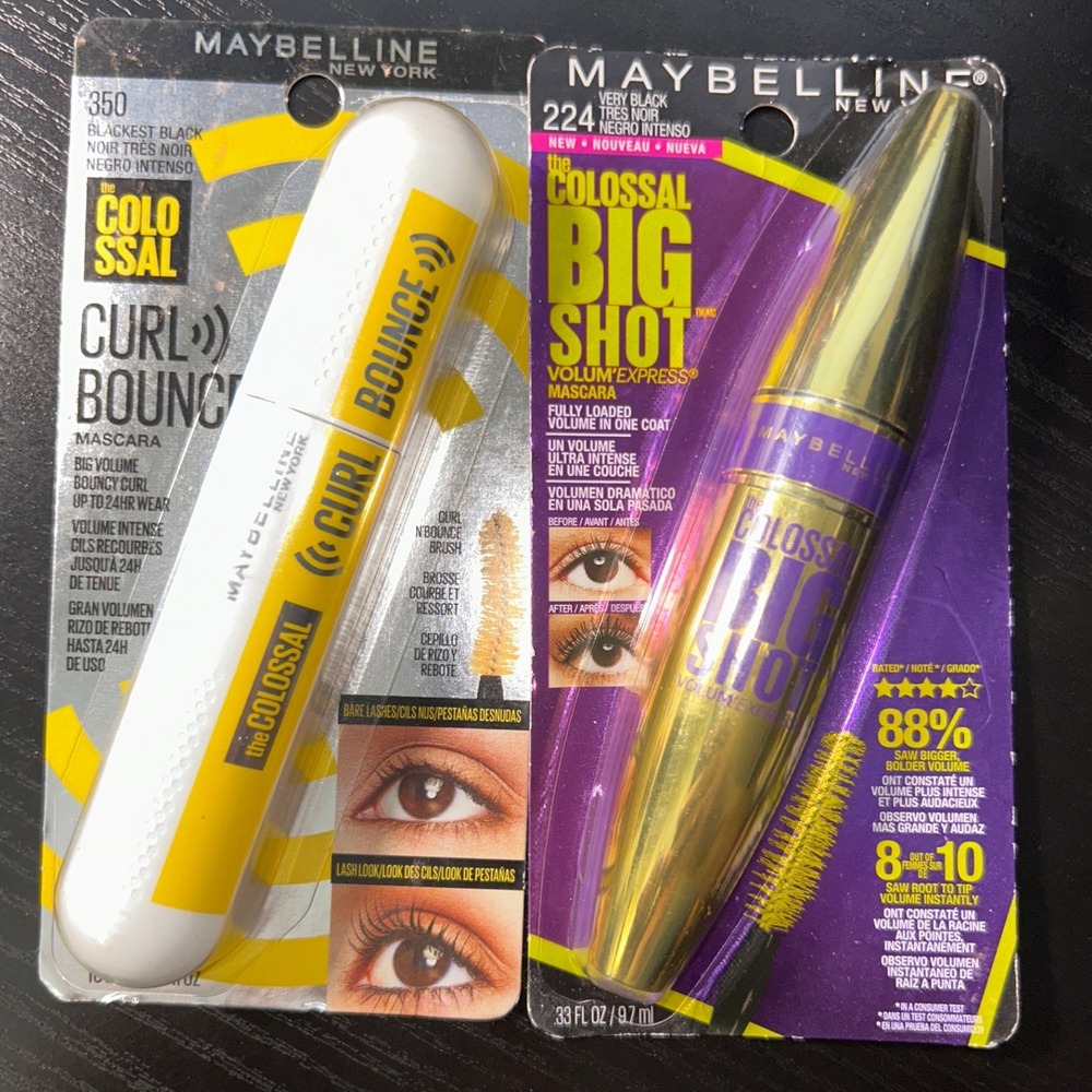Maybelline‎ Colossal Curl Bounce + Big Shot Mascara Blackest Black Very Black X2